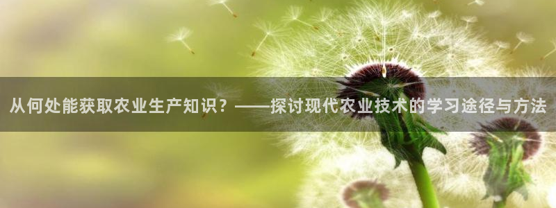 从何处能获取农业生产知识？——探讨现代农业技术的学习途径与方法